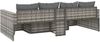 vidaXL Garten Lounge Set 2-TLG. mit Kissen, U-Form Grau Poly Rattan Bild 5