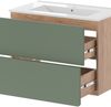 Waschbeckenunterschrank Izan Goldkraft Eiche/Grün 2-teilig Vicco Bild 5