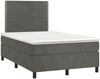 vidaXL Boxspringbett mit Matratze & LED Dunkelgrau 120x190 cm Samt 3270306 Bild 3