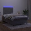 vidaXL Boxspringbett mit Matratze & LED Dunkelgrau 120x190 cm Samt 3270306 Bild 4