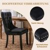SeedWave Esszimmerstuhl 2er-Set Küchenstuhl Samtbezug, Holzfüße mit Verstellbaren Schrauben, Polsterstuhl mit Ringgriff, Niete und Knopf-Rückenlehne Bild 3