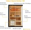 Artsauna Saunakabine Vantaa 120 mit Salzstein - Indoor Sauna 2 Personen - 3,5kW Ofen, Glasfront, LED Licht, Thermometer & Sanduhr - Komplett Set Bild 3