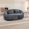LVHOM Sitzsack XXL, Bean Bag mit Sitzpuff, Bodensofa mit 2 Kissen, 2-Sitzer-Sofa aus Chenille, 145x95x63cm Bild 2