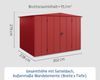 Hörmann Ecostar Metall-Gerätehaus Elegant mit Satteldach Typ 3, 238x303 cm , purpurrot, 7,2 m²,2-flüglige Tür Bild 4