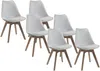 Vente-unique 'JODY' Stuhl 6er-Set, Polypropylen, Weiß, Natur, 6 Bild 2