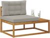 vidaXL Outdoor Endsofa mit Kissen Natur 115 x 83 x 73 cm 900553 Bild 3