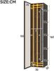 Flieks LED Vitrinenschrank 30×30×160 cm, Glasvitrine schwarz, Vitrine mit Aluminiumrahmentür, verstellbare Einlegeböden, gehärtetes Glas Bild 3