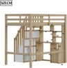 Hochbett mit Schreibtisch Naturholz, 90x200 cm, ohne Matratze, mit Stauraumleiter Bild 5