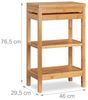 Relaxdays Regal mit Ablagen und Klappe, Bambus natur, 46 x 29,5 x 76,5 cm Bild 4