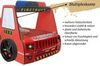 Autobett Kinderbett 90x200 Feuerwehrbett "Rio Firetruck" Hochglanz mit LED Leuchte Rot Bild 4