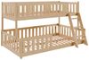 Kids Collective Etagenbett Hochbett Kinderbett 90x200/120x200 cm Rausfallschutz & Lattenrost, Mit Leiter, massives Kiefernholz, Natur Bild 2