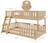 Kids Collective Etagenbett Hochbett Kinderbett 90x200/120x200 cm Rausfallschutz & Lattenrost, Mit Leiter, massives Kiefernholz, Natur Bild 3