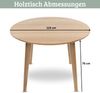 Esstisch rund Holz EGGI - 115cm, massives Eichenholz | Küchentisch für Esszimmer Wohnzimmer Esszimmertisch | Braun Bild 2