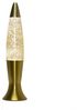 Licht-Erlebnisse Lavalampe ROXY, Warmweiß, Tischleuchte Glitter 40 cm G9 in Gold Retro Tischlampe Bild 4