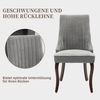 SeedWave Esszimmerstuhl Chenille 2er-Set Küchenstuhl, Hohe Rückenlehne & Verstellbaren Fußpads, Polsterstuhl mit 4 Holzfüßen, geschwungener Rücklehne Bild 2
