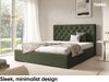 MEBLINI Polsterbett 160x200 mit Lattenrost ohne Matratze – BALEARO – Grün Samt – Doppelbett mit Bettkasten - Stauraumbett - Kopfteil Bett mit Stauraum Bild 3