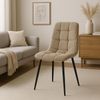 CLP 4er Set Esszimmerstuhl Tilde gepolstert mit Rückenlehne bis 150 kg belastbar,taupe Cord Bild 3