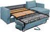 Vente-unique - LORETO Sofa SamtStoff Blau - B 223 cm152 cm x H 90 cm x L 298 cm Bild 5