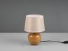 LED Tischleuchte Keramik in Holzoptik mit Stoffschirm Beige, Höhe 26cm Bild 5