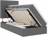 vidaXL Bett mit Stauraum und LED Dunkelgrau 90 x 200 cm Polyester 3372328 Bild 2
