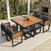 HAUSS SPOLE Gartenlounge-Set für 6 Personen,Gartengarnitur mit Sicherheitsglas-Tischplatte,grau Bild 5
