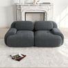 Modulares Ecksofa 75cm×208cm×103cm aus Cordstoff in Grau – rahmenlos, mit geschwungenen Armlehnen und rutschfester Unterseite Bild 1