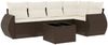 vidaXL 6-tlg. Garten-Sofagarnitur mit Kissen Braun Poly Rattan 3221342 Bild 2