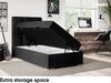 MEBLINI Boxspringbett KAI 100x200 cm mit Bettkasten - H4/Schwarz Samt Gepolstert Einzelbett mit Topper & Taschenfederkern-Matratze - 100x200 Links Bild 5