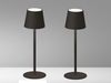 meineWunschleuchte Akku-Tischlampe, 2er Set, kabellos & dimmbar, Metall schwarz, Ø 12 x H 38 cm Bild 3