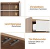 BlingBin Schuhschrank Schuhregal Schuhkipper Schuhkommode Sideboard (für 16 bis 20 Paar Schuhe, 1-St, mit 4 Türen, 1 Schubladen und verstellbaren Regal) für Esszimmer, Wohnzimmer, Küche, Weiß+Natur, 120×35×99 cm Bild 3