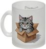 speecheese Tasse Katze im Karton Glas Tasse für Katzenfans Bild 2
