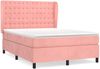 vidaXL Boxspringbett mit Matratze Rosa 140x200 cm Samt 3129458 Bild 2