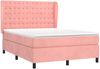 vidaXL Boxspringbett mit Matratze Rosa 140x200 cm Samt 3129458 Bild 3