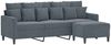 vidaXL 3-Sitzer-Sofa mit Hocker Dunkelgrau 180 cm Samt 3201108 Bild 3
