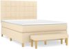 vidaXL Boxspringbett mit Matratze Stoff Creme 140x200 cm, Härtegrad: H2 [3137162] Bild 2