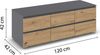 rauch Joel-Extra, TV-Element, Lowboard, 6 Schubladen, Farbe Grau metallic/Eiche Artisan, BxHxT 120x42x42cm Bild 4