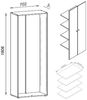 VCM Vandol 912180 B. 70 x H. 178 x T. 40 cm Bild 2