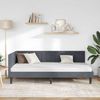 vidaXL Eckbettgestell mit Kopfteil Dunkelgrau 90 cm x 200 cm Samt 42016429 Bild 3