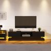 TV-Schrank 160 cm Schwarz Hochglanz LED App-Steuerung Schubladen Sideboard Medienmöbel Modern Wohnzimmer Bild 5
