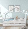 Hausbett Kinderbett 200x90 cm mit 2 Schubladen, Sicherheitszaun, Kiefernholz und MDF in Weiß Bild 2