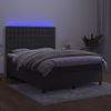 vidaXL Boxspringbett mit Matratze & LED Dunkelgrau 140x190 cm Samt 3136360 Bild 4