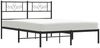 vidaXL Bettgestell mit Kopfteil, Metall, Schwarz, 140x190 cm Bild 4