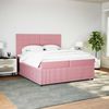 vidaXL Boxspringbett mit Matratze Rosa 200x200 cm Samt 3292435 Bild 3