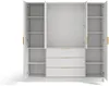 Vente-unique - LIRMADA Geschlossener und offener Kleiderschrank Holz, Platte BeigeWeiß - B 58 cm x H 200 cm x L 196 cm Bild 3