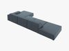 Micadoni Ecksofa Jodie 5-Sitzer Rechts Strukturierter Stoff Megan Blau Bild 4
