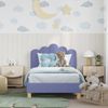 vidaXL Kinderbettgestell mit Kopfteil Jeans blau 80 x 160 cm Stoff 42011048 Bild 3
