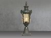 LED Sockel Laterne im Jugendstil mit Amberglas, Höhe 54cm Bild 3