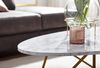 Couchtisch 120 x 40 x 60 cm mit Marmor Optik Weiß | Wohnzimmertisch mit Metall-Gestell | Sofatisch Oval Tisch Wohnzimmer | Loungetisch Bild 5