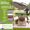 tillvex Sonnenschirm Cappuccino Ø 300 cm Ampelschirm Gartenschirm Marktschirm Kurbel Balkon Alu Neigbar Bild 5