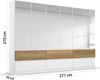 rauch Kleiderschrank; Drehtürenschrank WINNIPEG, 6-türig, 6 Spiegeltüren, 6 Schubkästen, Alpinweiß/Eiche Halifax, 271x210x56xcm Bild 4